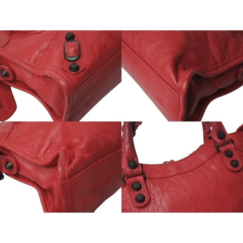 BALENCIAGA Classic City Handbag Red Leather Shoulder Bag - Picture 7 of 9